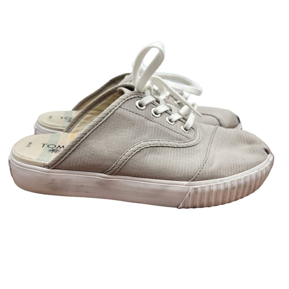 Toms Mules Womens‎ 6.5 Beige Slip On Flats Shoes
